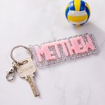 Porte-clés personnalisé en acrylique Multicolore Basket-ball Base-ball Volley-ball Porte-nom Cadeau de rentrée pour les amoureux du sport