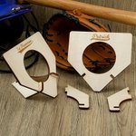 Personalized Wooden Baseball Home Plate Trophy Holder Stand with Engraved Text Meaningful Gift for Baseball Players