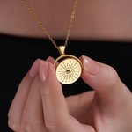 Personalized Evil Eye Heart Infinity Fidget Necklace with Engraved Name Dainty Spinner Anxiety Jewelry Birthday Gift for Women Meditation Lovers