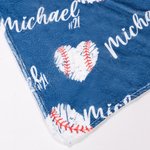 Personalized Multicolor Softball Basketball Soft Throw Blanket with Number Name Home Decor Birthday Gift for Ball Sports Lover