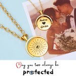 Personalized Evil Eye Heart Infinity Fidget Necklace with Engraved Name Dainty Spinner Anxiety Jewelry Birthday Gift for Women Meditation Lovers