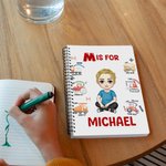 Personalisierte Cartoon-Charakter Bibel Affirmation A5 Spirale Notebook mit anfänglichen Namen und 120 linierten Seiten Geburtstag inspirierende Gesch