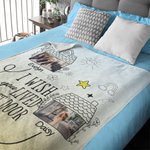 Manta personalizada I Wish You Lived Next Door con nombre y 2 fotos Decoración para el hogar Cumpleaños Despedida Regalo de amistad para amigos