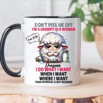 Personalisierte Don't Piss Me Off Kaffee Cartoon Tier 11oz Becher mit Namen Geburtstag Geschenk für Frauen