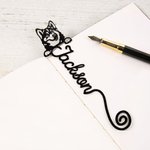 Personalized Cute Cat Dog Pet Face Bookmark with Name School Office Reading Stationary Supplies Birthday Gift for Pet Lover Bookworm