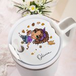 Moda personalizzata Football Girl Tumbler Name Tag Lid Topper per 20 oz a 40 oz Stanley Tumbler Accessorio Regalo di compleanno per lei