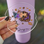 Moda personalizzata Football Girl Tumbler Name Tag Lid Topper per 20 oz a 40 oz Stanley Tumbler Accessorio Regalo di compleanno per lei