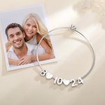 Número Personalizado Corazón Encanto Fecha Pulsera Minimalista Joyería Aniversario Cumpleaños Regalo de Novia para Mujeres
