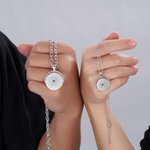 Personalized Evil Eye Heart Infinity Fidget Necklace with Engraved Name Dainty Spinner Anxiety Jewelry Birthday Gift for Women Meditation Lovers