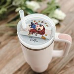 Moda personalizzata Football Girl Tumbler Name Tag Lid Topper per 20 oz a 40 oz Stanley Tumbler Accessorio Regalo di compleanno per lei