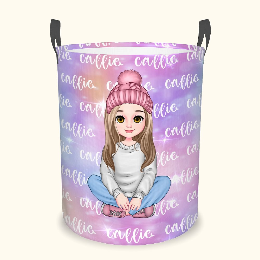 Panier à linge pliable avec noms et poignées Cadeau d'anniversaire et de Noël pour filles