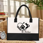 Gepersonaliseerde huisdier Salon schattige Paw Canvas tas met waterdichte voering reis accessoire verjaardagscadeau voor huisdier verzorger
