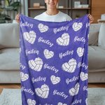 Personalized Multicolor Softball Basketball Soft Throw Blanket with Number Name Home Decor Birthday Gift for Ball Sports Lover