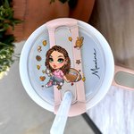 Moda personalizzata Football Girl Tumbler Name Tag Lid Topper per 20 oz a 40 oz Stanley Tumbler Accessorio Regalo di compleanno per lei