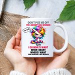 Personalisierte Don't Piss Me Off Kaffee Cartoon Tier 11oz Becher mit Namen Geburtstag Geschenk für Frauen