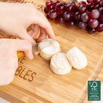 Planche à découper personnalisée en bambou FSC avec rainure pour le jus de fruit Cadeau de mariage et de pendaison de crémaillère pour la famille