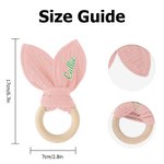 Personalized Baby-safe Cute Bunny Crochet Baby Rattle Sensory Toy with Name Baby Shower Gift for Newborn