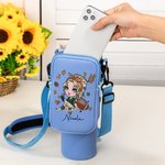 Bolsa porta botella de agua con bolsa y correa ajustable personalizada con el nombre de una chica de fútbol 40 oz Stanley Accesorios Regalo de cumplea