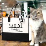 Gepersonaliseerde huisdier Salon schattige Paw Canvas tas met waterdichte voering reis accessoire verjaardagscadeau voor huisdier verzorger
