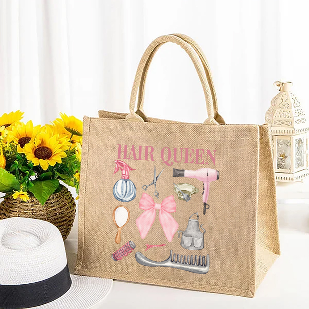Sac en toile de jute avec nom Cadeau d'anniversaire pour coiffeur Coiffeur