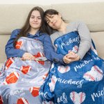 Personalized Multicolor Softball Basketball Soft Throw Blanket with Number Name Home Decor Birthday Gift for Ball Sports Lover