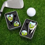 Personalized Cartoon Character Name Magnetic Divot Repair Tool Ball Marker Set Hat Clip with Case Golf Accessory Birthday Gift for Golf Lover