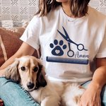 Personalizzato Pet Scissors Salon Felpa a girocollo con nome Regalo di compleanno per parrucchieri amanti della toelettatura degli animali domestici