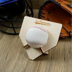 Personalized Wooden Baseball Home Plate Trophy Holder Stand with Engraved Text Meaningful Gift for Baseball Players
