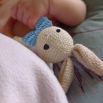 Personalized Baby-safe Cute Animal Rabbit Bear Crochet Baby Rattle with Engraved Name Baby Shower Gift for Newborn