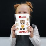 Personalisierte Cartoon-Charakter Bibel Affirmation A5 Spirale Notebook mit anfänglichen Namen und 120 linierten Seiten Geburtstag inspirierende Gesch