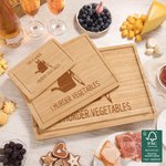 Planche à découper personnalisée en bambou FSC avec rainure pour le jus de fruit Cadeau de mariage et de pendaison de crémaillère pour la famille