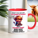 Personalisierte Don't Piss Me Off Kaffee Cartoon Tier 11oz Becher mit Namen Geburtstag Geschenk für Frauen