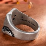 Personalizado hecho a mano zafiro azul anillo de sello con el nombre grabado Día del Padre Cumpleaños regalo para los hombres del padre