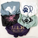 Personalizzato Pet Scissors Salon Felpa a girocollo con nome Regalo di compleanno per parrucchieri amanti della toelettatura degli animali domestici