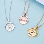Personalized Evil Eye Heart Infinity Fidget Necklace with Engraved Name Dainty Spinner Anxiety Jewelry Birthday Gift for Women Meditation Lovers