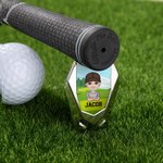 Personalized Cartoon Character Name Magnetic Divot Repair Tool Ball Marker Set Hat Clip with Case Golf Accessory Birthday Gift for Golf Lover