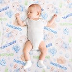 Personalised Cute Cartoon Turtle Baby Blanket Swaddle with Name Baby Shower Receiving Gift for Newborn