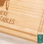 Planche à découper personnalisée en bambou FSC avec rainure pour le jus de fruit Cadeau de mariage et de pendaison de crémaillère pour la famille