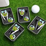 Personalized Cartoon Character Name Magnetic Divot Repair Tool Ball Marker Set Hat Clip with Case Golf Accessory Birthday Gift for Golf Lover