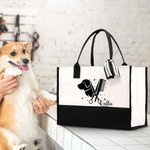 Gepersonaliseerde huisdier Salon schattige Paw Canvas tas met waterdichte voering reis accessoire verjaardagscadeau voor huisdier verzorger