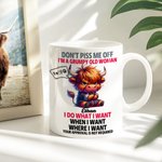 Personalisierte Don't Piss Me Off Kaffee Cartoon Tier 11oz Becher mit Namen Geburtstag Geschenk für Frauen