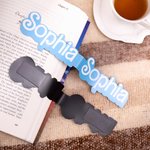 Personalized Colourful 2 Pcs Doodle Letters Magnetic Bookmark Clips with Name School Office Stationary Supplies Birthday Gift for Book Lover Bookworm