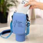 Personalised Birth Flower Water Bottle Carrier Bag with Name Definition and Pouch Cup Accessories for 40oz Stanley Birthday Gift for Women