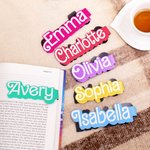 Personalized Colourful 2 Pcs Doodle Letters Magnetic Bookmark Clips with Name School Office Stationary Supplies Birthday Gift for Book Lover Bookworm