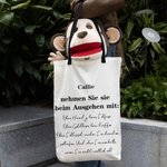Personalisierte Wiederverwendbare „nehmen Sie sie beim Ausgehen mit“ Stofftasche mit Namen Große Kapazität Tote Bag Geburtstag Geschenk für Damen