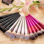 Personalised Birth Flower Name Cartoon Portable Travel 18 Pcs Makeup Brushes Set with Storage Barrel Birthday Bridesmaid Gift for Women