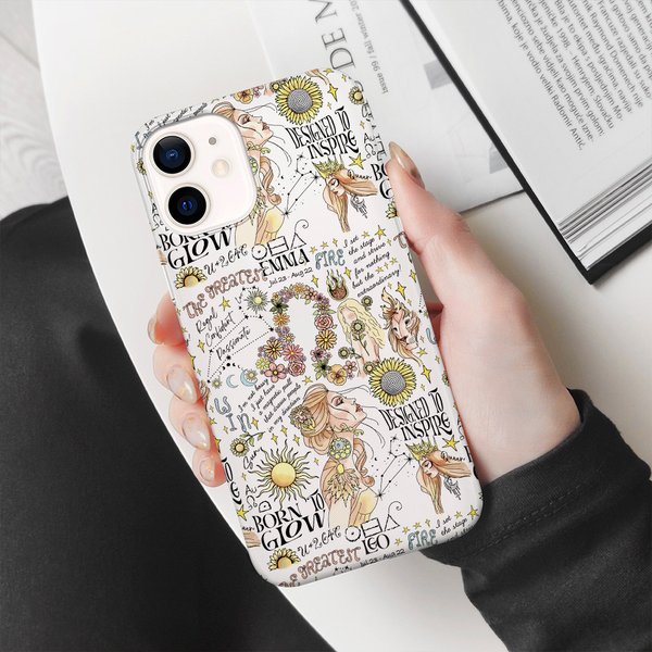 Personalised Zodiac Constellation Phone Case for iPhone with Name and Date Birthday Gift for Horoscope Lovers