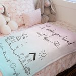 Personalised I Wish You Lived Next Door Soft Throw Blanket with Name Home Decor Long Distance Friendship Gift for Friends
