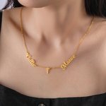 Personalized Cross 1-6 Family Nameplates Necklace Christians Religious Jewelry Baptism Mother's Day Gift for Women