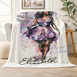 Personlig akvarell Curvy Girl Embrace Your Uniqueness Sotf Throw Blanket med namn Meningsfull födelsedagspresent för BBW Girl Women